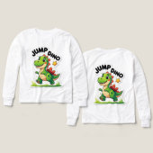 Jump Dino - Cartoon Sticker T - Shirt (Design Vorderseite & Rückseite)
