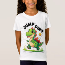 Jump Dino - Cartoon Sticker T - Shirt