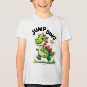Jump Dino - Cartoon Sticker T - Shirt