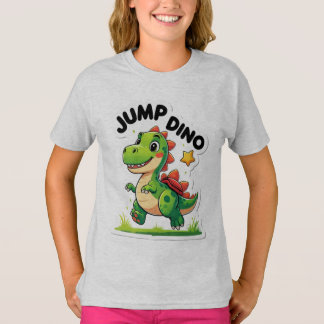 Jump Dino - Cartoon Sticker T - Shirt