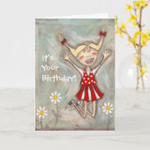 Jump for Joy - Birthday Card Karte (Gelbe Blume)