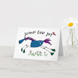 Jump for Joy (Blue) New Baby Greeting Card Karte
