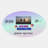 Jump for Joy Graduate Lila Pink Blue Ovaler Aufkleber (Vorderseite)