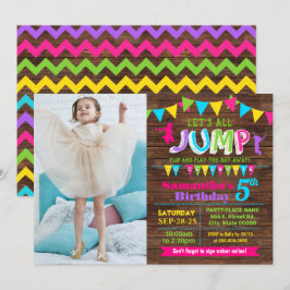 Jump Geburtstag Trampolin Boxhaus Pink Party Einladung
