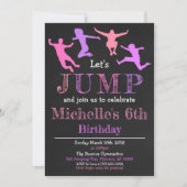 Jump Gymnastik Umdreh Chalkboard Girl Geburtstag Einladung (Vorderseite)