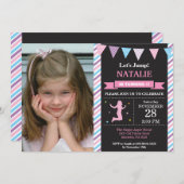 Jump Invasion Trampolin Geburtstagsparty Einladung (Vorne/Hinten)