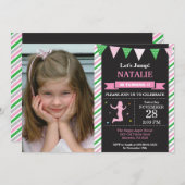 Jump Invasion Trampolin Geburtstagsparty Einladung (Vorne/Hinten)