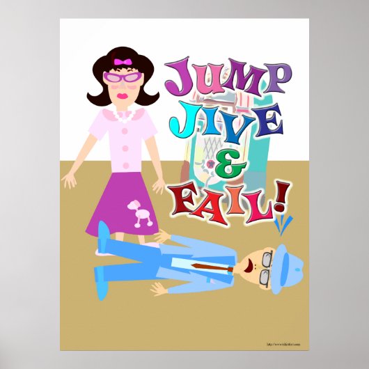 Jump Jive und Versagend Swing Dance Cartoon Design Poster (Vorne)