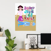 Jump Jive und Versagend Swing Dance Cartoon Design Poster (Heimbüro)