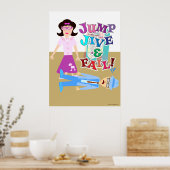 Jump Jive und Versagend Swing Dance Cartoon Design Poster (Küche)