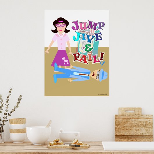 Jump Jive und Versagend Swing Dance Cartoon Design Poster (Küche)
