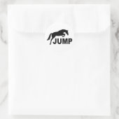 JUMP mit Sprungpferd Runder Aufkleber (Tasche)