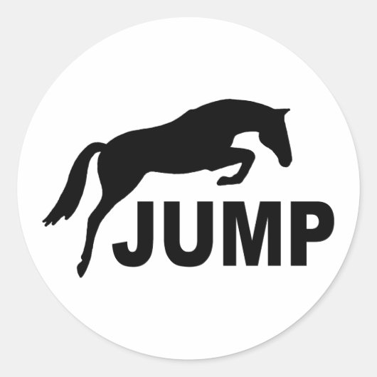 JUMP mit Sprungpferd Runder Aufkleber (Vorderseite)