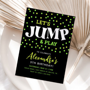Jump Neon Trampoline Geburtstagseinladung Einladung