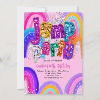 Jump Party Birthday Any Age Party Invitation Einladung