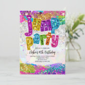 Jump Party Birthday Any Age Party Invitation Einladung (Stehend Vorderseite)