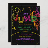 Jump Party Fun Kindergeburtstag Einladung (Vorne/Hinten)