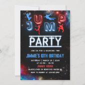 Jump Party Glow Geburtstag Einladung (Vorderseite)