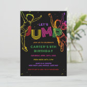 Jump Party Kindergeburtstag Einladung (Stehend Vorderseite)