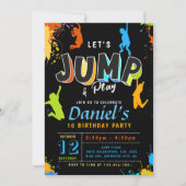 Jump Party Let's Jump Boy Birthday Einladung (Vorderseite)