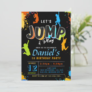 Jump Party Let's Jump Boy Birthday Einladung