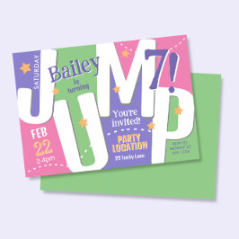 Jump Party Niedlich Girls Pastel Frühling Geburtst Einladung