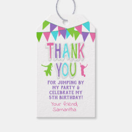 Jump Party prall rosa aquamarine lila Gefälligkeit Geschenkanhänger