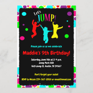 Jump Party / Trampolin Geburtstagsparty Einladung