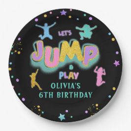 Jump Play Birthday Jump Trampolin Paper Plate Pappteller