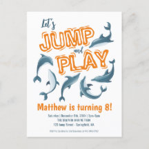 Jump Play Dolphin Park Kinder Party Orange Geburts