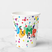 Jump Play Trampolin Park Party Kindergeburtstag Pappbecher (Vorderseite)