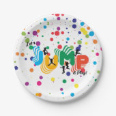 Jump Play Trampolin Park Party Kindergeburtstag Pappteller (Vorderseite)
