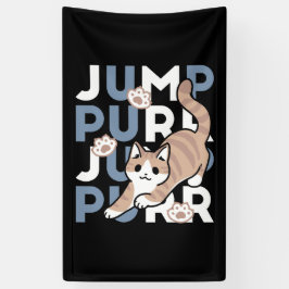 Jump Purr Jump: Spielerisches Cat Design mit Spaß Banner