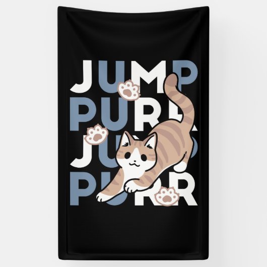 Jump Purr Jump: Spielerisches Cat Design mit Spaß  Banner (Vertikal)