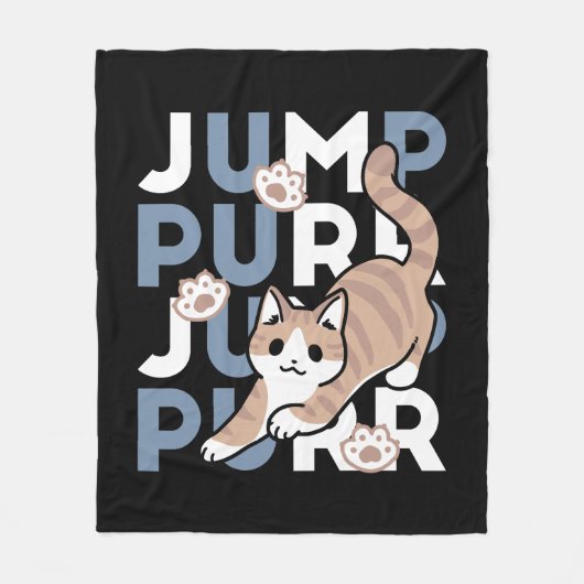 Jump Purr Jump: Spielerisches Cat Design mit Spaß  Fleecedecke (Vorderseite)