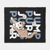 Jump Purr Jump: Spielerisches Cat Design mit Spaß Fleecedecke (Vorderseite (Horizontal))