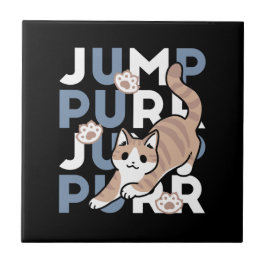 Jump Purr Jump: Spielerisches Cat Design mit Spaß Fliese