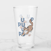 Jump Purr Jump: Spielerisches Cat Design mit Spaß Glas (Vorderseite)