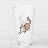 Jump Purr Jump: Spielerisches Cat Design mit Spaß Glas (Rückseite)