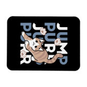 Jump Purr Jump: Spielerisches Cat Design mit Spaß  Magnet (Horizontal)
