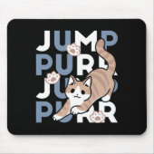 Jump Purr Jump: Spielerisches Cat Design mit Spaß Mousepad (Vorne)