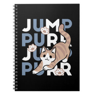 Jump Purr Jump: Spielerisches Cat Design mit Spaß  Notizblock
