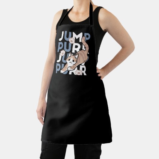 Jump Purr Jump: Spielerisches Cat Design mit Spaß Schürze (InSitu)
