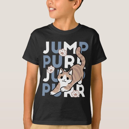Jump Purr Jump: Spielerisches Cat Design mit Spaß T-Shirt (Vorderseite)