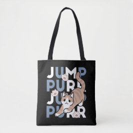 Jump Purr Jump: Spielerisches Cat Design mit Spaß Tasche