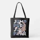 Jump Purr Jump: Spielerisches Cat Design mit Spaß Tasche (Rückseite)
