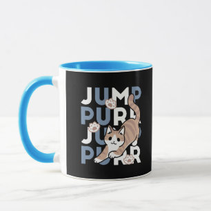 Jump Purr Jump: Spielerisches Cat Design mit Spaß  Tasse