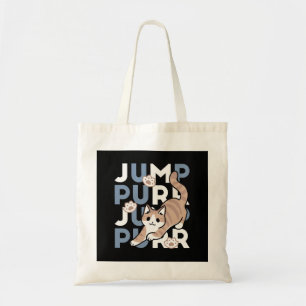 Jump Purr Jump: Spielerisches Cat Design mit Spaß  Tragetasche