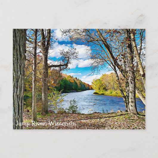 Jump River, Wisconsin Landschaftlich View Postcard Postkarte (Vorderseite)