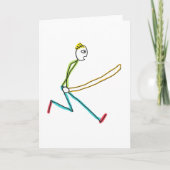 Jump Rope Skipping Stickman Karte (Vorderseite)